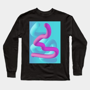 Fluid geometric shape worm. Love man and woman abstract symbol Long Sleeve T-Shirt